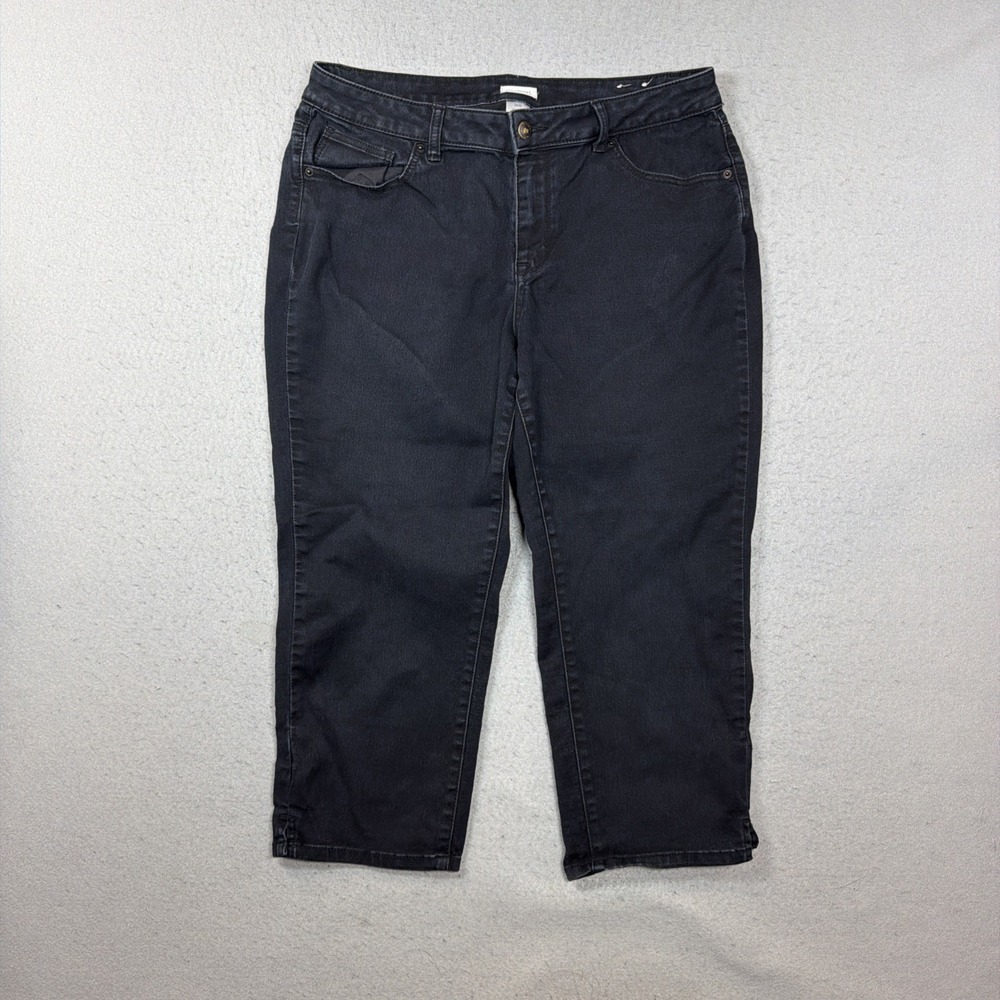 Westport Woman Dark Wash Mid Rise Capri Denim Pants Size 14W